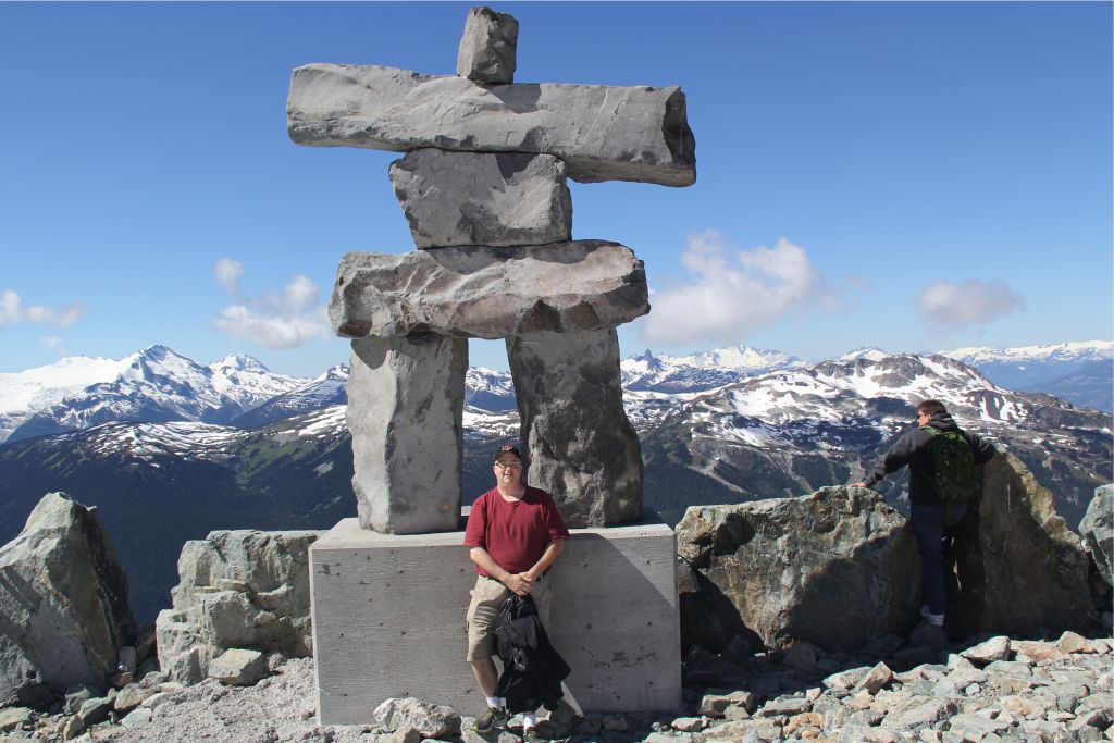 John and Olympic Inukshuk on Blackcomb